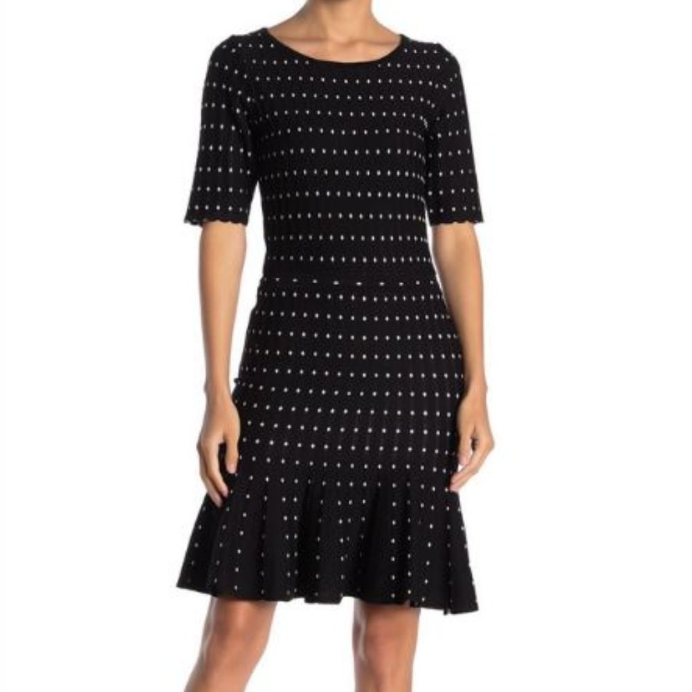 Taylor | Linear Dot Sweater Dress